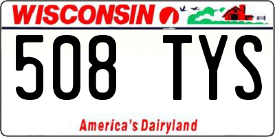 WI license plate 508TYS