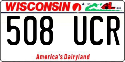 WI license plate 508UCR