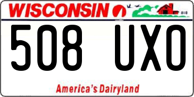 WI license plate 508UXO