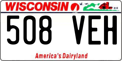 WI license plate 508VEH