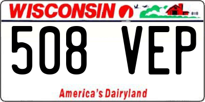 WI license plate 508VEP