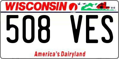 WI license plate 508VES
