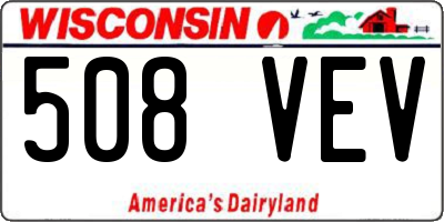 WI license plate 508VEV