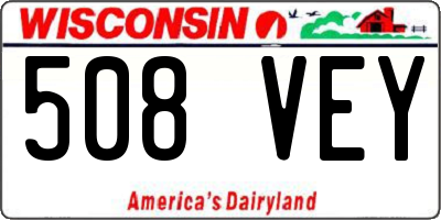 WI license plate 508VEY
