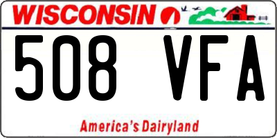 WI license plate 508VFA