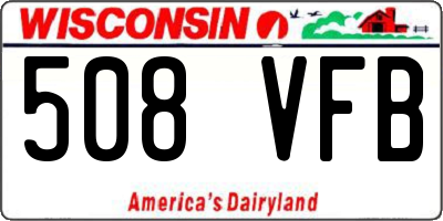 WI license plate 508VFB