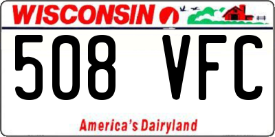 WI license plate 508VFC