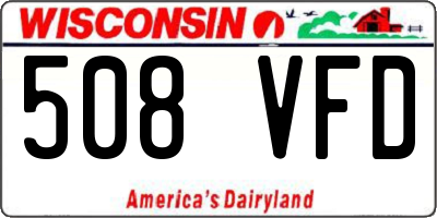 WI license plate 508VFD