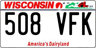 WI license plate 508VFK
