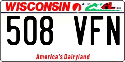 WI license plate 508VFN