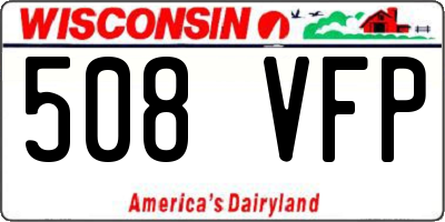 WI license plate 508VFP