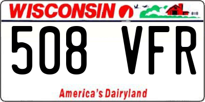 WI license plate 508VFR
