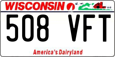 WI license plate 508VFT