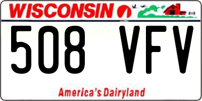 WI license plate 508VFV