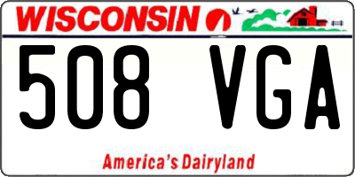 WI license plate 508VGA