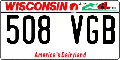 WI license plate 508VGB