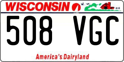 WI license plate 508VGC