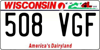 WI license plate 508VGF