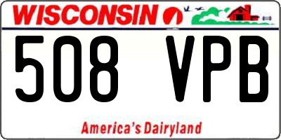 WI license plate 508VPB