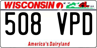 WI license plate 508VPD