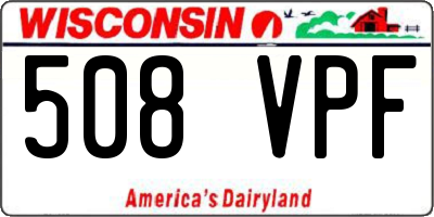 WI license plate 508VPF