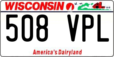 WI license plate 508VPL