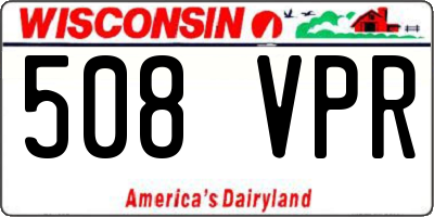 WI license plate 508VPR