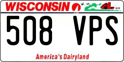 WI license plate 508VPS