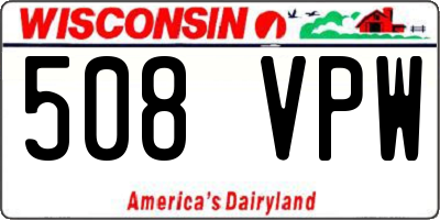 WI license plate 508VPW