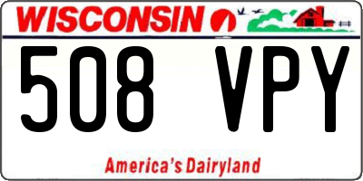 WI license plate 508VPY