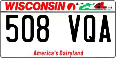 WI license plate 508VQA