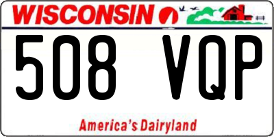 WI license plate 508VQP