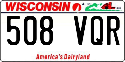 WI license plate 508VQR