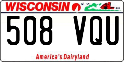 WI license plate 508VQU
