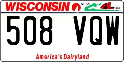 WI license plate 508VQW