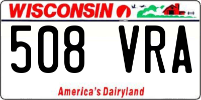 WI license plate 508VRA