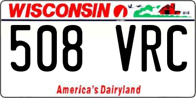 WI license plate 508VRC