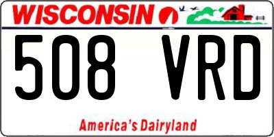 WI license plate 508VRD