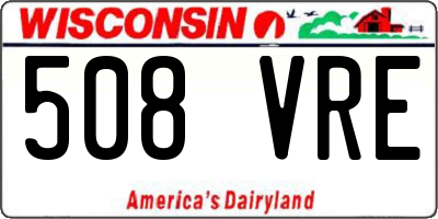 WI license plate 508VRE