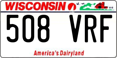 WI license plate 508VRF