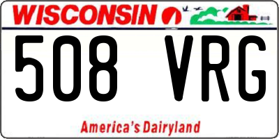 WI license plate 508VRG