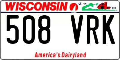 WI license plate 508VRK