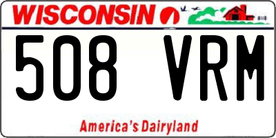 WI license plate 508VRM