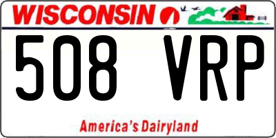 WI license plate 508VRP