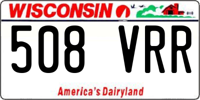 WI license plate 508VRR