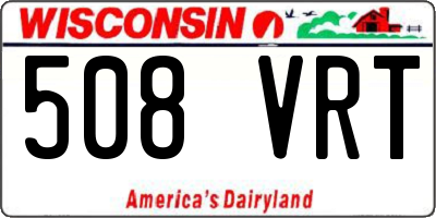 WI license plate 508VRT