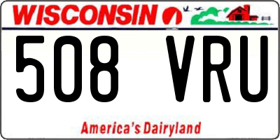 WI license plate 508VRU