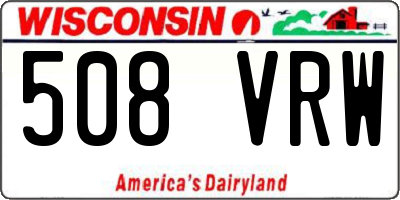 WI license plate 508VRW
