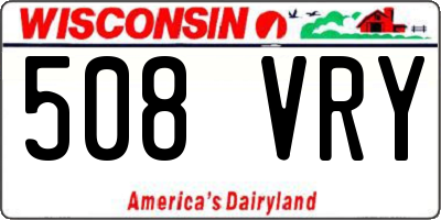 WI license plate 508VRY