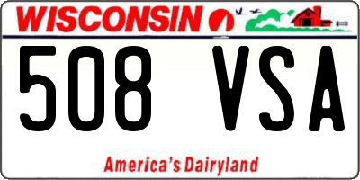 WI license plate 508VSA